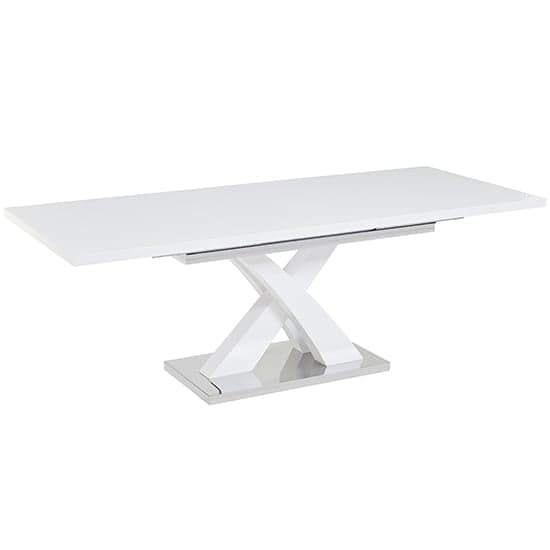 Axton Large Extending High Gloss Dining Table In White