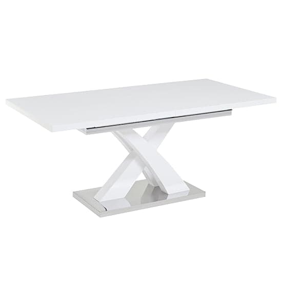 Axton Large Extending High Gloss Dining Table In White