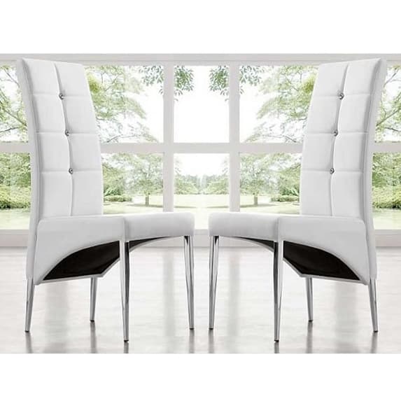 Axton Large Extending White Dining Table 6 Versilia White Chairs