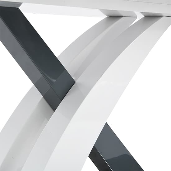 Axton Small Extending Gloss Dining Table In White And Grey