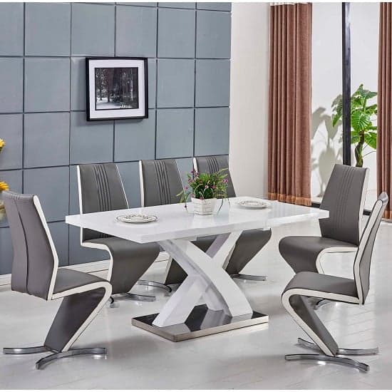 Axton Small Extending High Gloss Dining Table In White