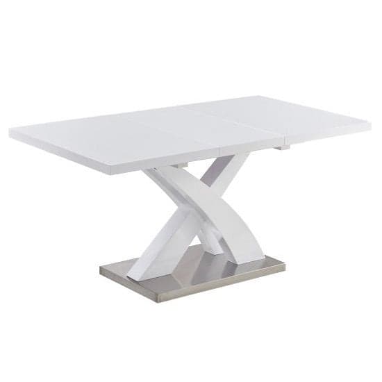 Axton Small Extending White Dining Table 6 Girona Black Chairs