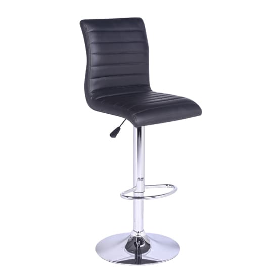 Axton White High Gloss Bar Table With 4 Rifle Black Stools