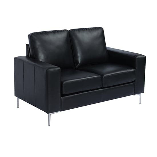 Baltimore 3+2 Faux Leather Sofa Set In Black