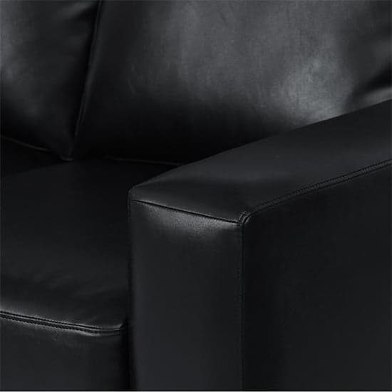 Baltimore 3+2 Faux Leather Sofa Set In Black