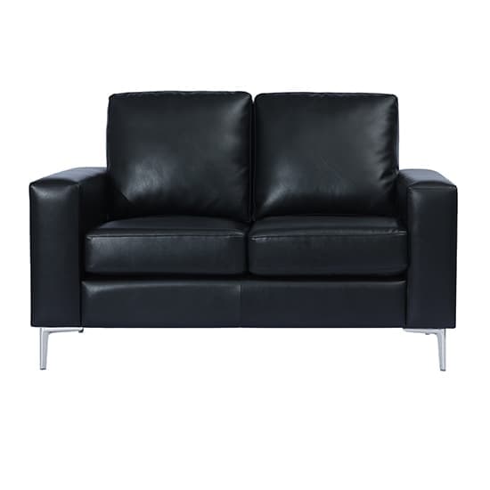 Baltimore Faux Leather 2 Seater Sofa In Black