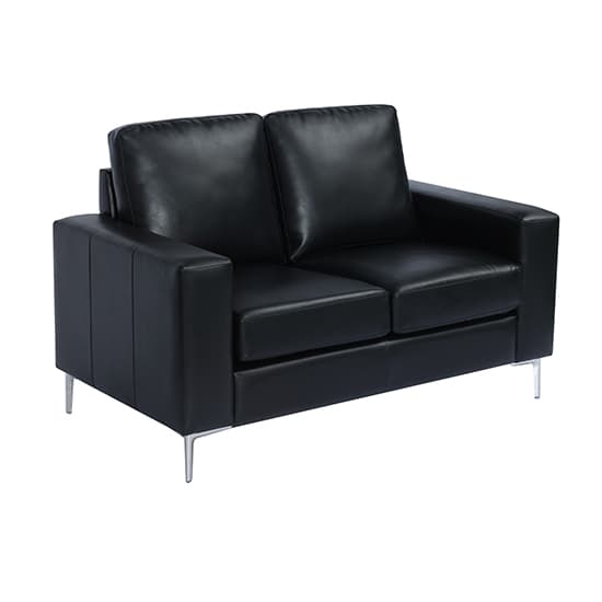 Baltimore Faux Leather 2 Seater Sofa In Black