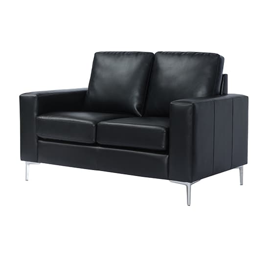 Baltimore Faux Leather 2 Seater Sofa In Black