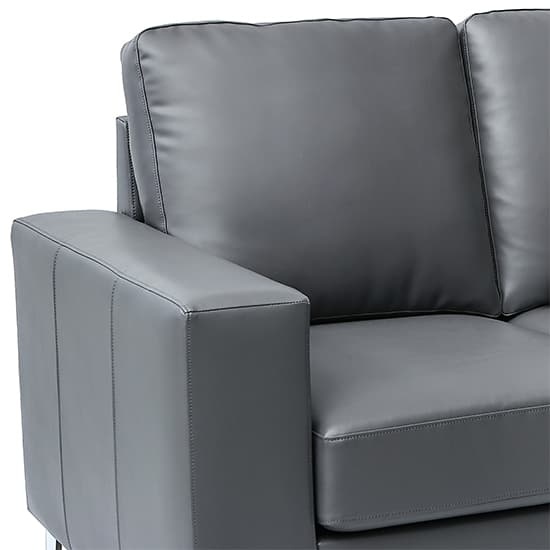 Baltimore Faux Leather 2 Seater Sofa In Dark Grey