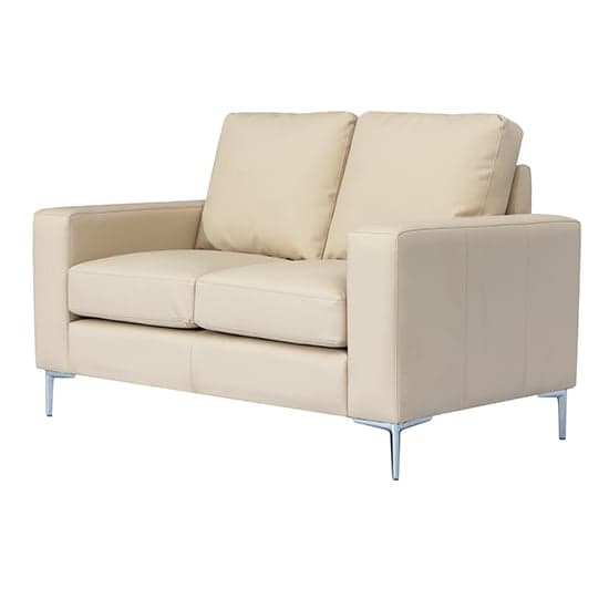 Baltimore Faux Leather 2 Seater Sofa In Ivory