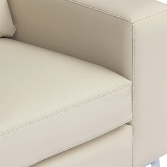 Baltimore Faux Leather 2 Seater Sofa In Ivory