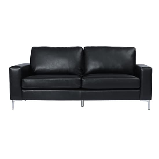 Baltimore Faux Leather 3 Seater Sofa In Black