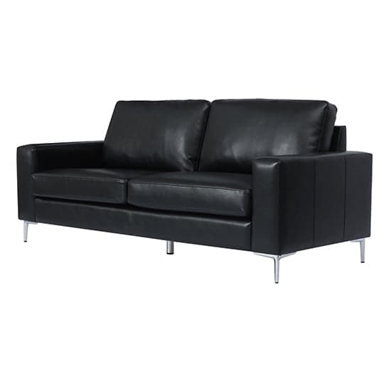 Baltimore Faux Leather 3 Seater Sofa In Black