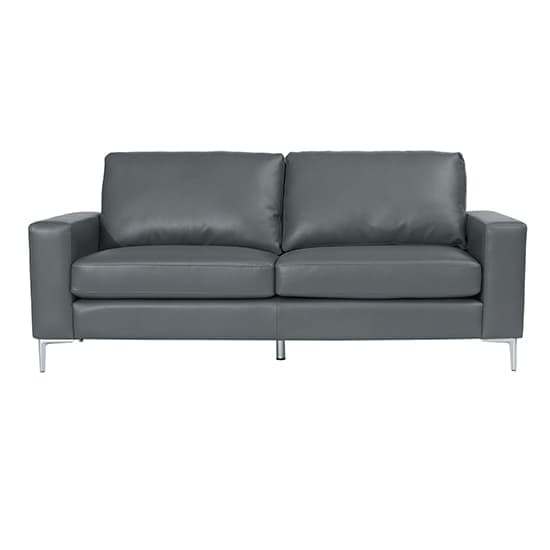 Baltimore Faux Leather 3 Seater Sofa In Dark Grey