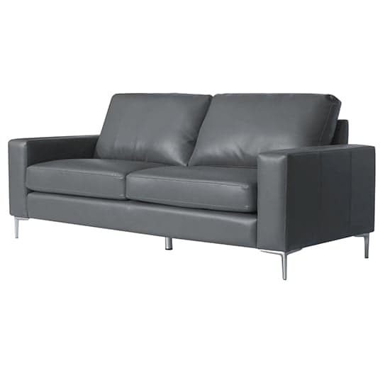 Baltimore Faux Leather 3 Seater Sofa In Dark Grey