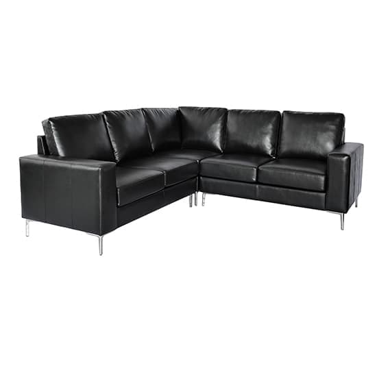 Baltimore Faux Leather Corner Sofa In Black