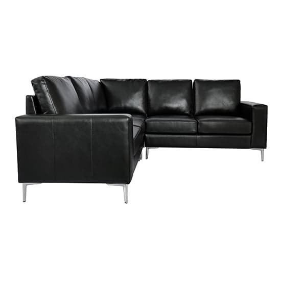 Baltimore Faux Leather Corner Sofa In Black