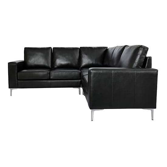 Baltimore Faux Leather Corner Sofa In Black