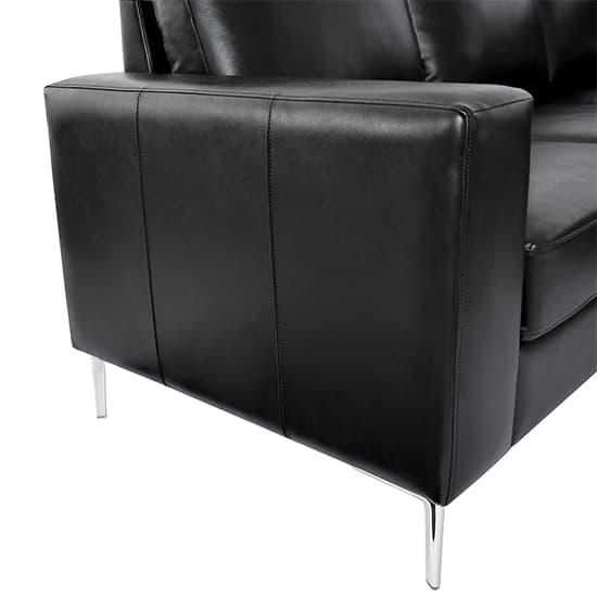 Baltimore Faux Leather Corner Sofa In Black