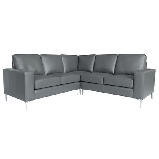 Baltimore Faux Leather Corner Sofa In Dark Grey