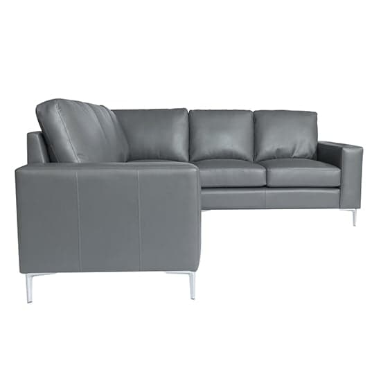 Baltimore Faux Leather Corner Sofa In Dark Grey