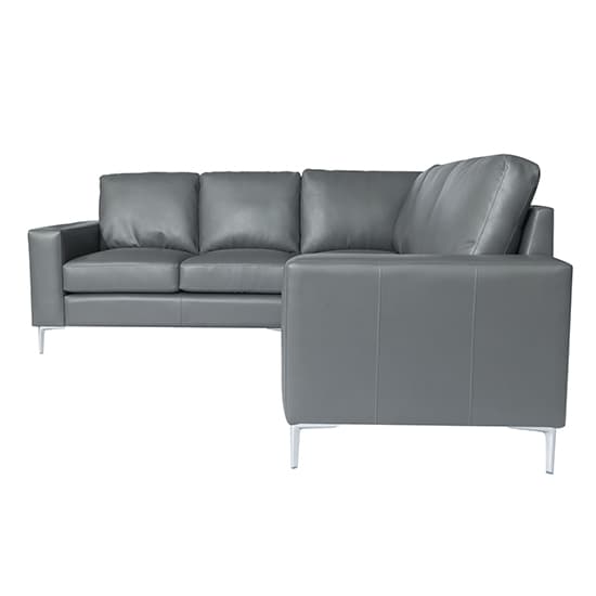 Baltimore Faux Leather Corner Sofa In Dark Grey