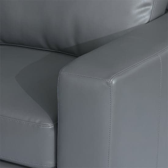 Baltimore Faux Leather Corner Sofa In Dark Grey