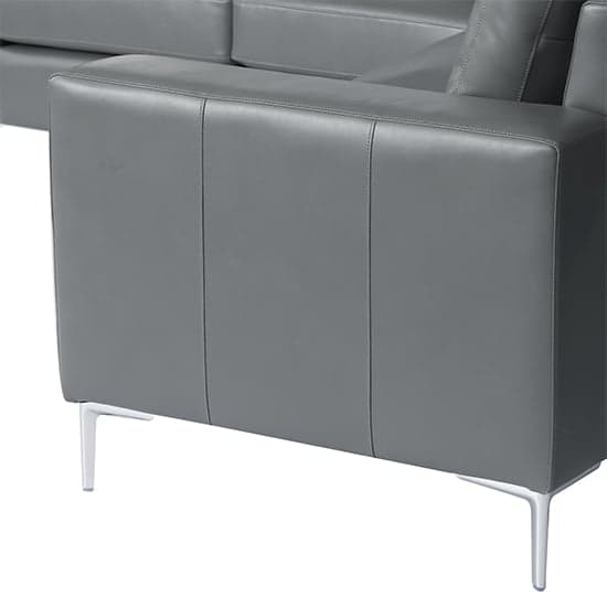 Baltimore Faux Leather Corner Sofa In Dark Grey