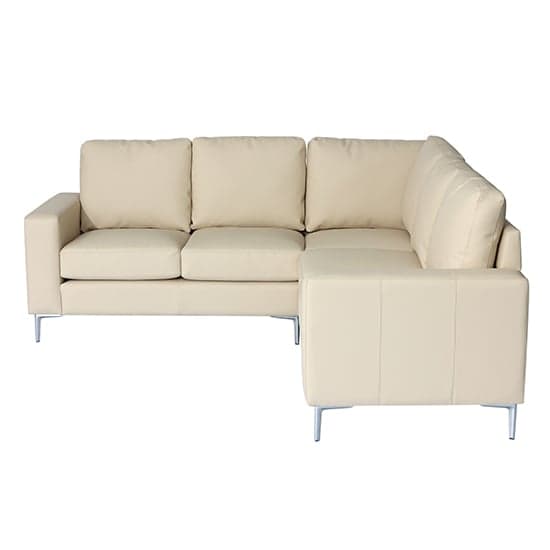 Baltimore Faux Leather Corner Sofa In Ivory