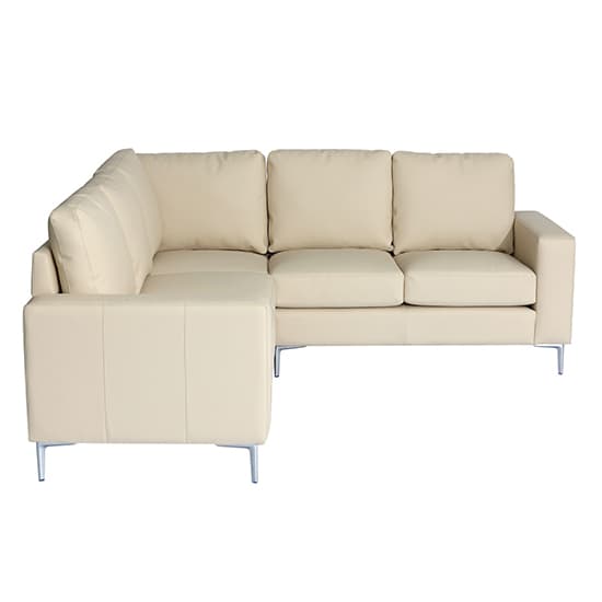 Baltimore Faux Leather Corner Sofa In Ivory