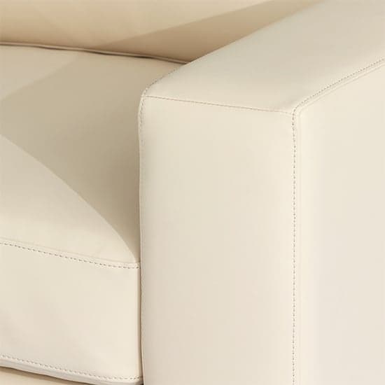 Baltimore Faux Leather Corner Sofa In Ivory