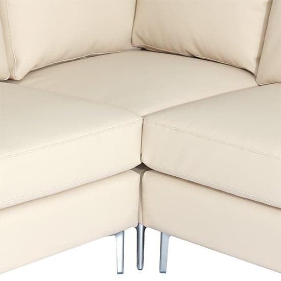 Baltimore Faux Leather Corner Sofa In Ivory