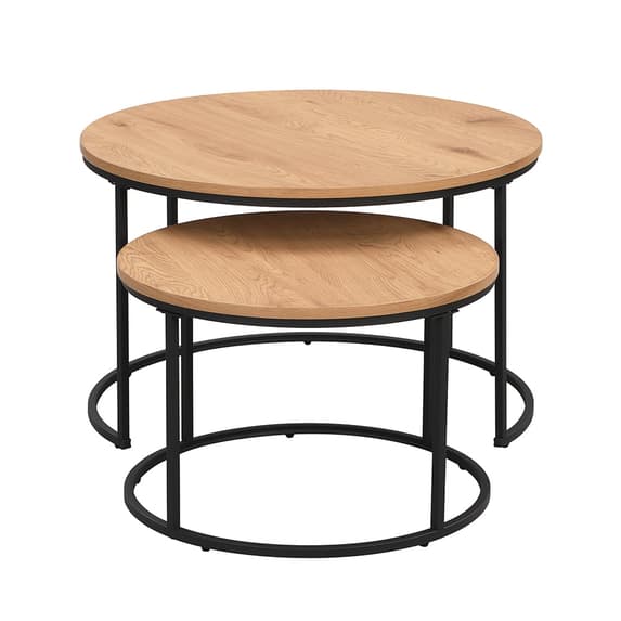 Bellport Wooden Nesting Coffee Tables In Oak