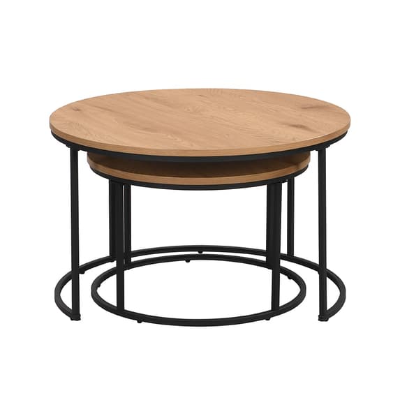 Bellport Wooden Nesting Coffee Tables In Oak