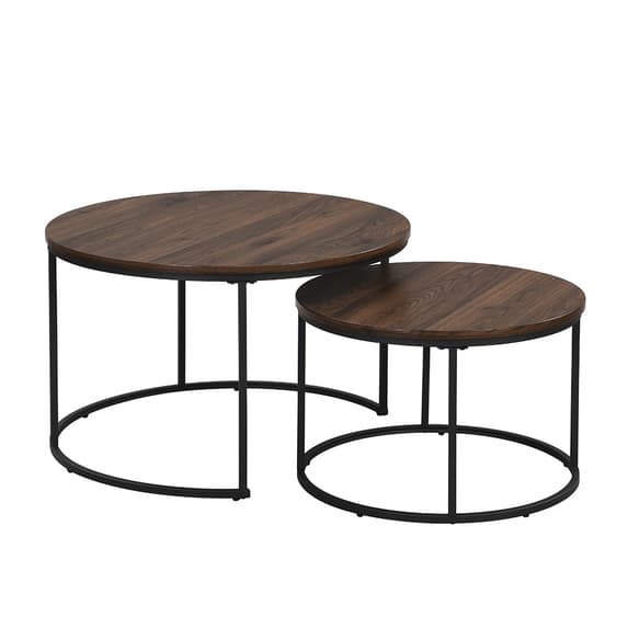 Bellport Wooden Nesting Coffee Tables In Walnut