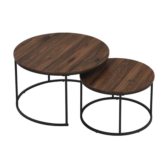 Bellport Wooden Nesting Coffee Tables In Walnut