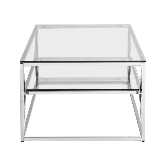 Belmar Clear Glass Coffee Table With Chrome Frame