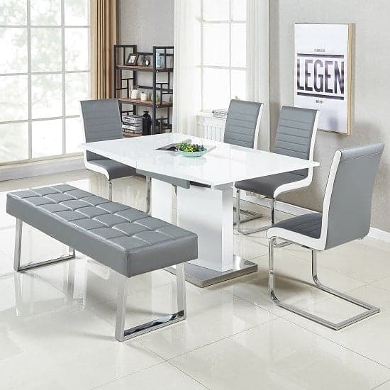 Belmont Large Extending Dining Table Sylvania Chairs And Bench