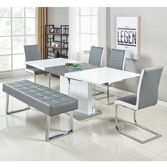 Belmont Large Extending Dining Table Sylvania Chairs And Bench