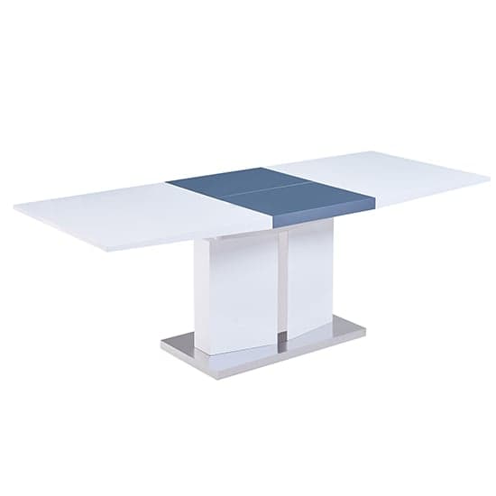 Belmont Large High Gloss Extending Dining Table In White Grey