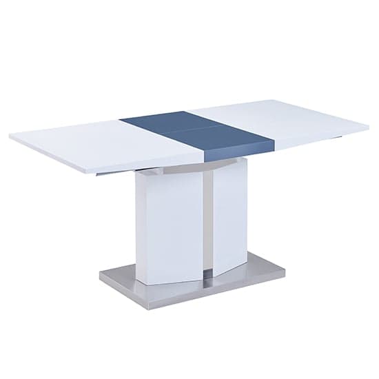 Belmont Small High Gloss Extending Dining Table In White Grey