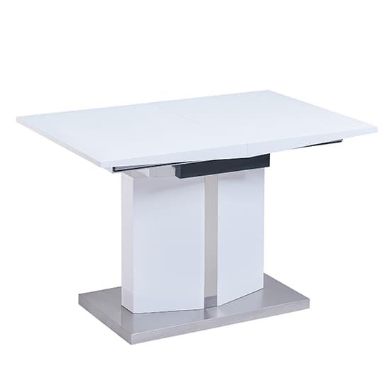 Belmont Small High Gloss Extending Dining Table In White Grey