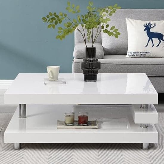 Bogota High Gloss Coffee Table Square In White