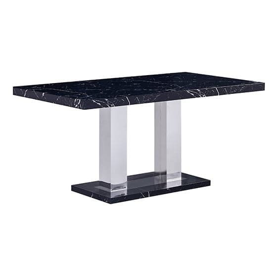 Candler High Gloss Dining Table In Milano Marble Effect