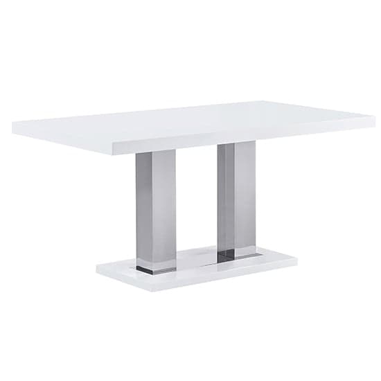 Candler High Gloss Dining Table In White