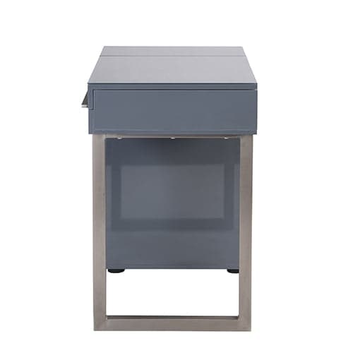 Carteret High Gloss Dressing Table With Mirror In Grey