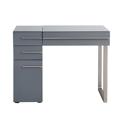 Carteret High Gloss Dressing Table With Mirror In Grey