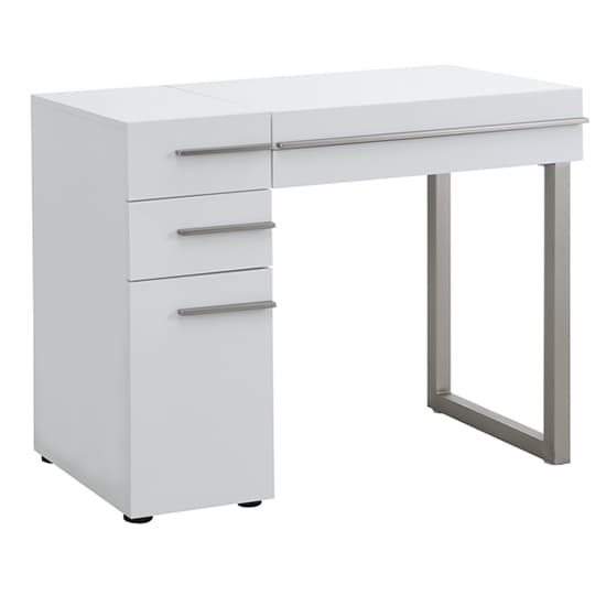 Carteret High Gloss Dressing Table With Mirror In White