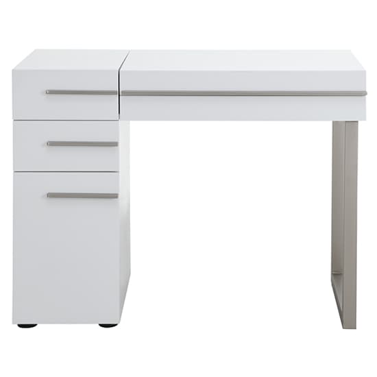 Carteret High Gloss Dressing Table With Mirror In White