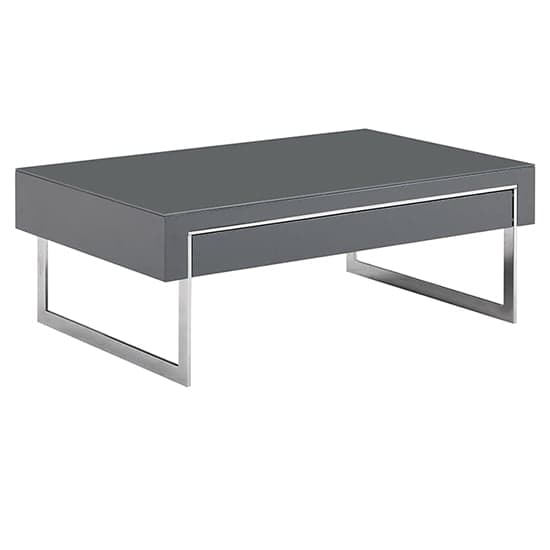 Casper High Gloss Coffee Table With 1 Drawer In Grey